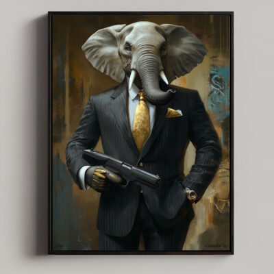 Elephant Black Suit Gun - Fierce Defenders